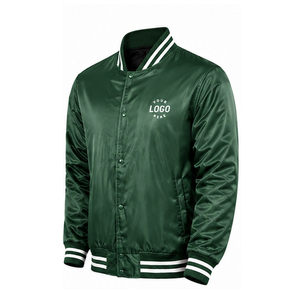 Chaquetas de satén más vendidas para adultos, precio al por mayor, ropa casual de calle, cuello alto, tela personalizada, teñido liso, chaqueta de satén para hombre - Product Image 2