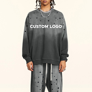 Sudadera de Cuello Redondo de Alta Calidad, Estilo Urbano, Corte Regular, para Hombre y Mujer, Informal, con Estampado, 100% Algodón, Resistente al Viento - Product Image 1