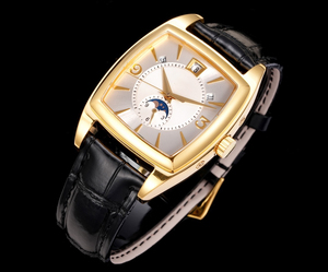 Reloj de Lujo para Hombre 2025, Mecanismo Mecánico Multifunción, Diseño Exquisito en Oro, Correa de Cuero, Ideal para Fiestas y Eventos Nocturnos - Product Image 2