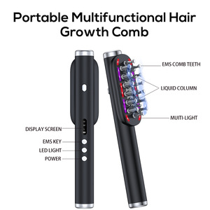 Sisir Pijat Kepala Elektrik dengan Lampu LED Warna-warni, Perawatan Rambut, Getaran Mikro-arus, Pengarah Cairan, Aplikator Kulit Kepala, Sikat Pijat Kulit Kepala - Product Image 6