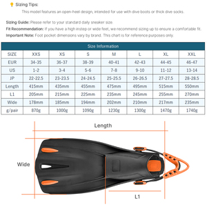 ฟินดำน้ำ Aloma Professional Scuba Diving น้ำหนักเบาสำหรับผู้ใหญ่ ฟินดำน้ำแบบปรับได้สำหรับดำน้ำตื้นและดำน้ำลึก - Product Image 4