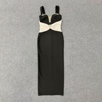 Robe longue moulante noire à col en V et strass pour femme, élégante et ajustée, idéale pour les soirées et les anniversaires