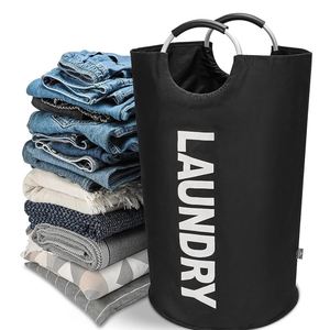 90L Large Laundry Basket Foldable Laundry Hamper with Aluminum Handles Waterproof Dirty Clothes Storage <b>Bin</b> - Product Image 1