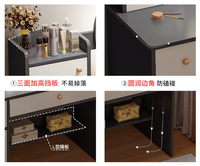 Coiffeuse de table de maquillage en bois massif simple et moderne pour chambre principale pour petits appartements Caractéristique durable Filet rouge