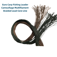 Ligne de pêche à la carpe Euro Carp, leader tressé camouflage, ligne de plomb, leaders pré-faits pour la pêche à la carpe, vente en gros