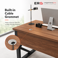 Escritorio Ejecutivo Moderno con Estructura Metálica, Escritorio de Computadora de Madera para Gerentes de Oficina, OEM ODM