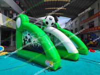 Structure gonflable combinée avec but de football, château gonflable extérieur décoratif pour enfants, petite machine distributrice, jeux de carnaval, fosse à balles en mousse