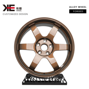 Jantes en alliage d'aluminium forgées TE37 du Japon, 17, 18, <span class=keywords><strong>19</strong></span>, 20 pouces, finition bronze, design à 6 branches profondes, pour voitures de course GT - Product Image 2