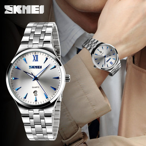 Skmei Quartz Watch Stainless Steel Strap Waterproof Calendar Luminous Men's Watch Analog Display 10mm Thickness - Product Image 4