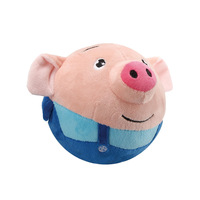 Jouet en peluche interactif électronique pour chien, cochon amusant de dessin animé, vente chaude 2025, balles rebondissantes pour animaux de compagnie, jouet en peluche pour chien qui bouge et qui couine