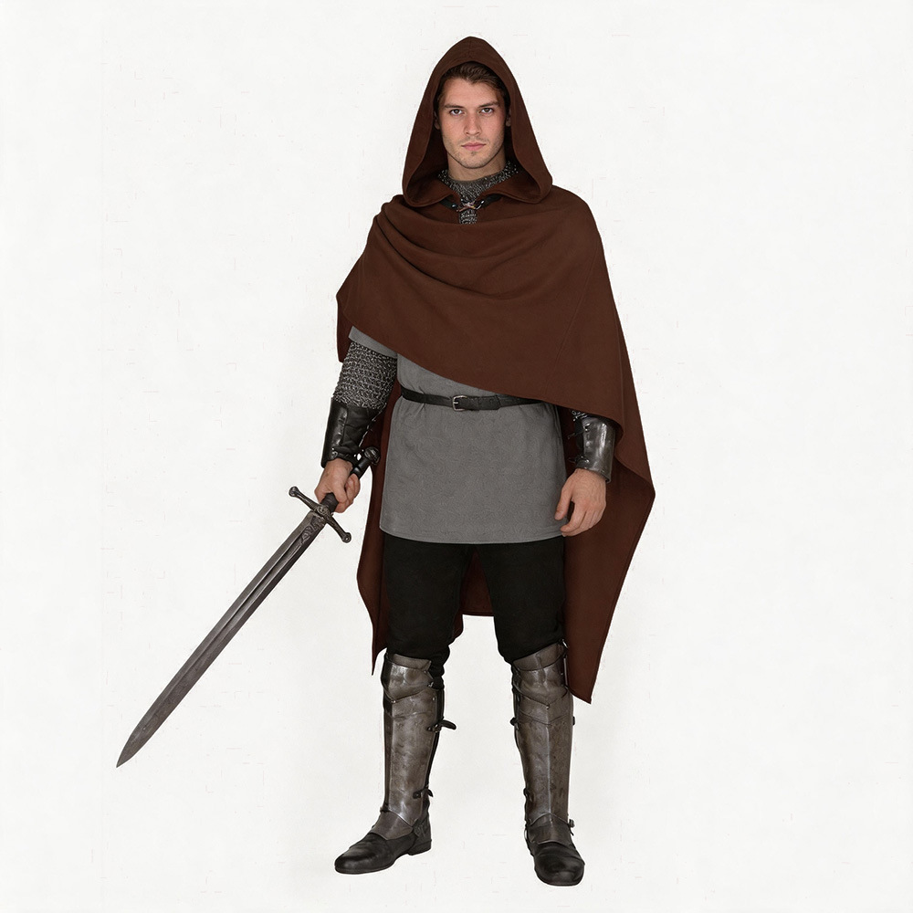 25DZ12052 Châle/cape marron (tissu uniforme)