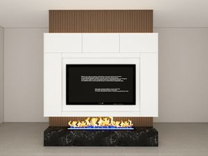 Mueble de TV Moderno de Lujo con Sistema de Pared de Madera con Detalles Ornamentales para Sala de Estar - Product Image 3