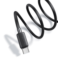 USAMS kabel Data bergaris, kabel pengisian daya Cepat tipe-c ke tipe-c untuk ponsel laptop desain baru 2024