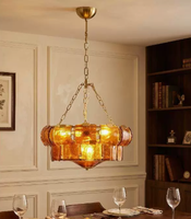 Lustre en verre de Murano fait main, style rétro français, lampe de plafond de luxe européenne pour restaurant, villa