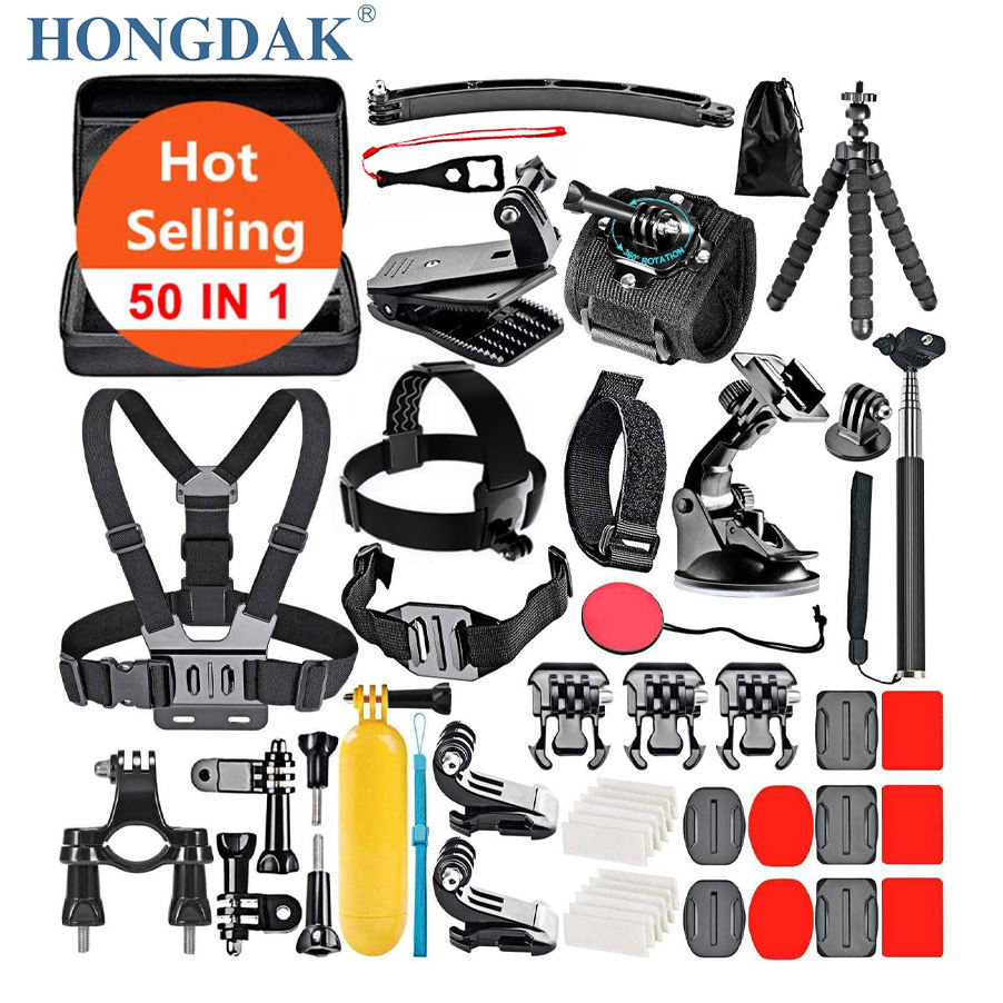 HONGDAK for Go Pro Accessories 50 in 1 Set for GoPro Hero 13 12 11 10 9 8 7 Action Camera for gopro Accessories Kit