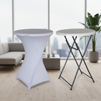 Table de bar/cocktail ronde pliable en plastique moderne de 42 pouces de hauteur pour l'extérieur, la salle à manger, le salon, le parc, l'hôtel et la restauration