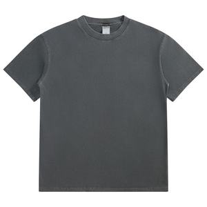 Fabricantes de Ropa Personalizada al por Mayor, Camiseta Corta Cuadrada para Hombre, Estampada en Negro, con Lavado Ácido, de Algodón Grueso - Product Image 6