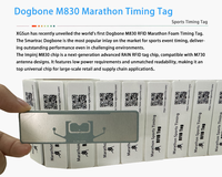 Étiquette en mousse DogBone M830 RFID Marathon avec cartes de contrôle d'accès incrustées pour solutions de chronométrage de course