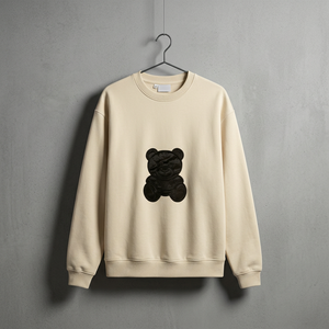 เสื้อสเวตเชิ้ตคอกลมโอเวอร์ไซส์แบบยูนิเซ็กซ์ พร้อมลายปักรูปหมีเท็ดดี้ สไตล์ลำลอง - Product Image 2