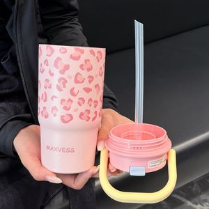 Maxvess Insulated Tumbler 16Oz Double Wall <b>Vacuum</b> Stainless Steel Leopard Print <b>Portable</b> Coffee Cup For Travel And Outdoor Use - Product Image 4