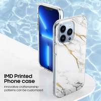 IMD marbre impression TPU + PET couverture de téléphone portable pour iPhone 12 13 14 géométrique rayure marbre étui de téléphone