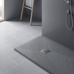 Wiselink baki Pancuran permukaan padat, disesuaikan hitam 60 "x 30" batu buatan untuk ruang mandi - Product Image 4