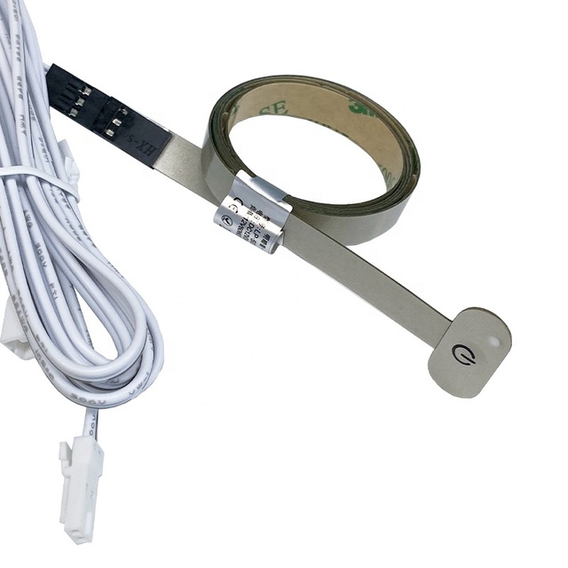 Flexible Membrane Key Touch Sensor Switch Inductive Cabinet Lamp Switch Golden 3M Adhesive Wireless Control 60W Load Capacity
