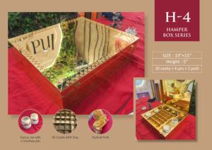 Handmade Resin <b>Hamper</b> <b>Box</b> Series 19x15 Inch Red Gold Floral Design with 20 Cavity Tray 4 Jars 2 Potli Traditional <b>Gift</b> <b>Box</b> - Product Image 4