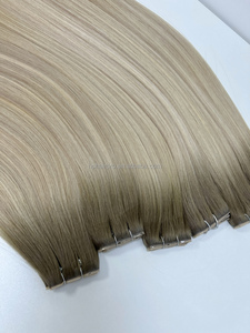 Spedizione rapida in Stock estensione <span class=keywords><strong>capelli</strong></span> a farfalla vera <span class=keywords><strong>capelli</strong></span> umani 2 lati iniettati Xo invisibile fori trama 24 pollici - Product Image 2