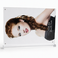 Cadre photo transparent en acrylique avec support en cristal pour certificat d'honneur, découpe personnalisée pour cadre en acrylique