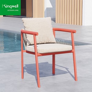 Set da Pranzo per Esterni in Alluminio Resistente alle Intemperie, <span class=keywords><strong>Tavolo</strong></span> da <span class=keywords><strong>Giardino</strong></span> e <span class=keywords><strong>Sedie</strong></span> Impilabili per 6 Persone, per Cortile, Hotel, Casa - Product Image 5