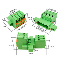 Kit complet mâle-femelle à double bride traversante de 5,08 mm et connecteur à ressort double rangée pour raccordement sans soudure en ligne, directement de l'usine