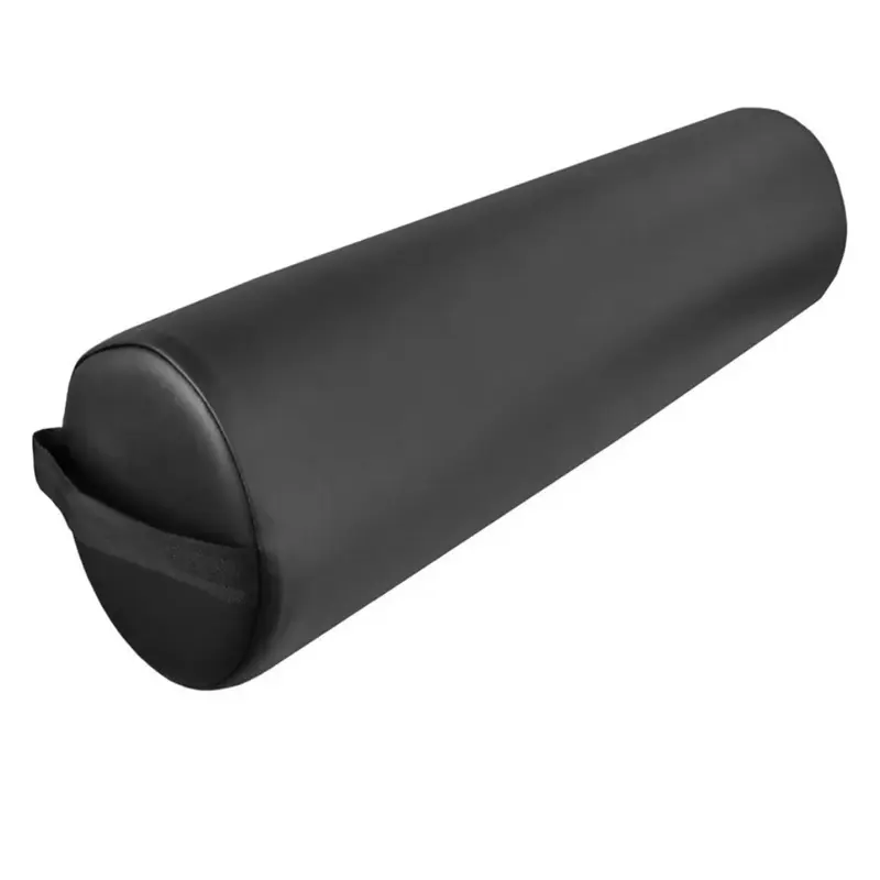 Travesseiro de silicone redondo para pescoço, travesseiro de silicone preto, resistente a óleo e manchas para massagem e ioga