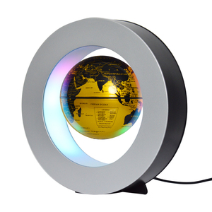 Globo Terráqueo Flotante Magnético con Marco Redondo Plateado de 85 mm - Product Image 3