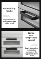 Four à pizza professionnel à double couche électrique pour la maison, petit four commercial, acier inoxydable, 3000W, thermostat réglable