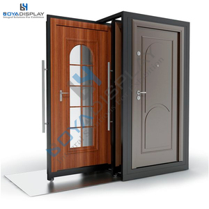 Customized Commercial Rotating Sectional <strong>Door</strong> Display Mental Modern Sliding Wooden <strong>Door</strong> Display Rack <strong>Stand</strong> - Product Image 3