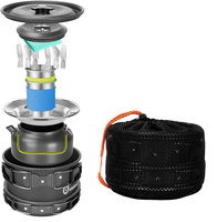 Ensemble de cuisine portable et léger pour le camping en plein air, antiadhésif, avec poêle pliable en aluminium et couvercle en acier inoxydable