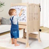 Tabouret de cuisine pliable multifonction en bois pour tout-petits Chaise d'apprentissage pour enfants Cadeaux pour garçons et filles