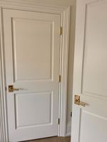 Portes intérieures modernes en bois massif insonorisées, apprêtées blanches, style Shaker, pour chambre, salon, villa