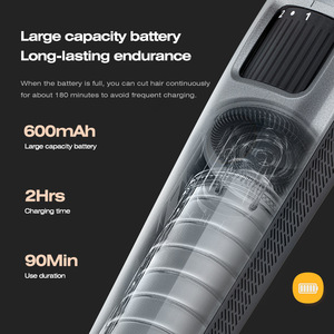 Cortadora de pelo con longitud ajustable, funciona con batería, cuerpo metálico, IPX7, resistente al agua, doble carga, para cortes caseros - Product Image 5