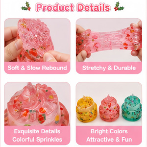 Nouveau jouet anti-stress souple en forme de mini gâteau de Noël, transparent, extensible, en gelée, cadeau de fête de Noël pour enfants - Product Image 3