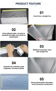 Furniture Decorative Paint Protective Film Dustproof Paint Spill Blocking PE Self-adhesive Protective Film