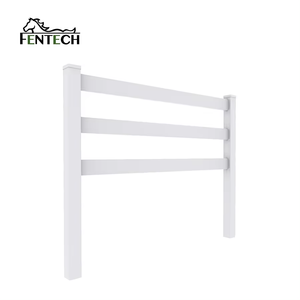 Clôture en vinyle, clôture pour chevaux, clôture de ferme bon marché, poteau de clôture en PVC protégé contre les UV, 3 rails, blanc/noir, plastique, extérieur, valla de plastico para patio - Product Image 2