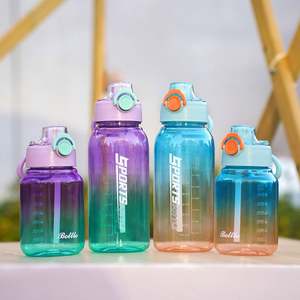 Bouteille d'eau en verre transparente 500 ml avec couvercle en plastique, style 2026, personnalisable avec logo, pour gym, extérieur, jus, boissons, enfants, usage décontracté, sport - Product Image 2