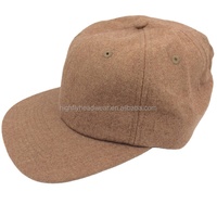Gorra Snapback de Seis Paneles de Franela de Lana Marrón de Alta Calidad OEM, Nuevo Diseño, Gorra Polo Sin Estructura, Común para las Cuatro Estaciones