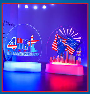Jour <span class=keywords><strong>de</strong></span> l'Indépendance Décoration Lumières LED Veilleuse Acrylique <span class=keywords><strong>4</strong></span> juillet USA Produit Memorial Day - Product Image 5