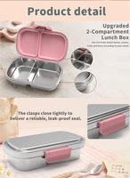 Boîte à bento mignonne en acier inoxydable sans BPA, boîte à lunch sécurisée pour les repas sains des nouveau-nés et des enfants, anti-fuite, conservation des aliments, type tiffin