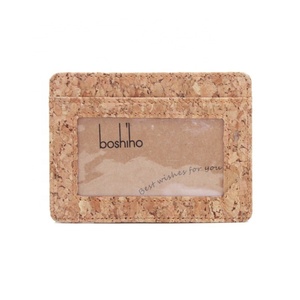 For Boshiho Minimalist Cork Card <b>Holder</b> with RFID Custom Logo ID Window Magnet Money Clip Open Short <b>Wallet</b>-Eco-Friendly - Product Image 4