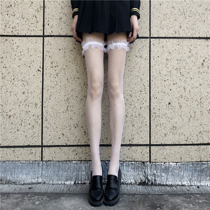 Fishnet <b>Stockings</b> With Bow Ultra Thin 0D Transparent Women's Over The Knee Socks For Nightclub Club Wear - Product Image 3