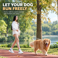 Laisse rétractable pour chien en ABS avec verrouillage à une main, ruban de 5 m, poignée ergonomique pour chiens de petite taille, chats et chiens de moyenne taille, pour la promenade